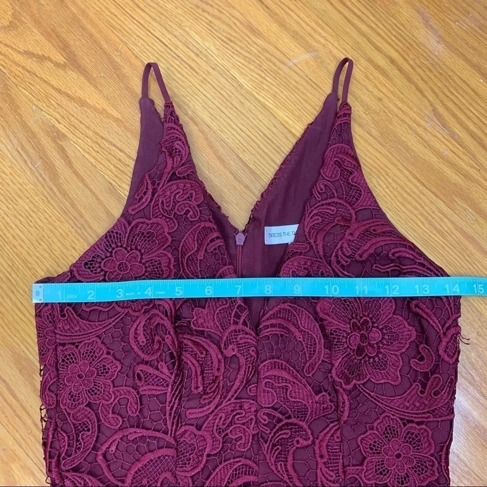 Dress The‎ Population Red Berry Lace Mini Dress S - Picture 12 of 16